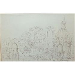 GLADYS MACCABE (b.1918) Charcoal and waxed pencil Italian sketches, a collection of three,...