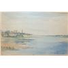 Image 1 : GLADYS MACCABE (b.1918) Coloured wash over indian ink The Rhine at Utrecht Signed lower...