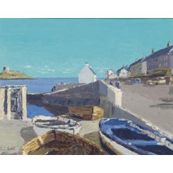 IVAN SUTTON (b.1944) Oil on board Coliemore Harbour, Dalkey, Co Dublin Signed lower left...