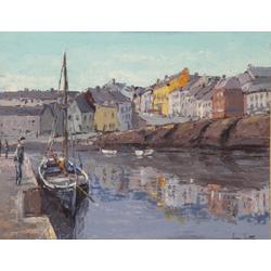 IVAN SUTTON (b.1944) Oil on board Roundstone Harbour, Co. Galway Signed lower right, Iva...