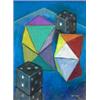 Image 1 : HARRY KERNOFF RHA (1900-1974) Mixed media Coloured Boxes and Dice Signed A pair, 15cm...
