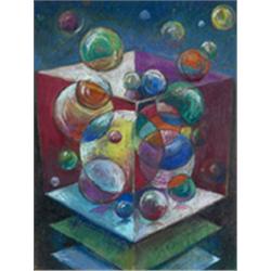 HARRY KERNOFF RHA (1900-1974) Mixed media, a pair Coloured boxes Signed 15cms x 19.5c...