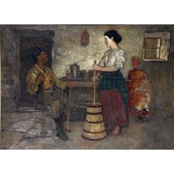 aloysius o¹kelly (b.1853) Oil on canvas Kitchen, West of Ireland Unsigned 71cms x 91....