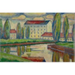 JOHN LUKE (1906-1975) Oil on panel Edenderry Mills Signed lower left J Luke, 33 29cms...