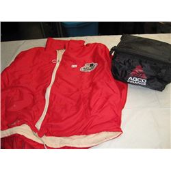 White Farm Equipment Jacket and Agco Lunch Bag