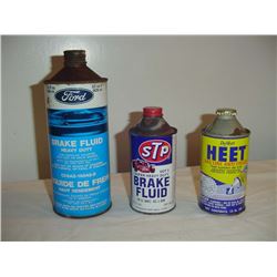 Ford Heet & STP Cone Top Tins (3)