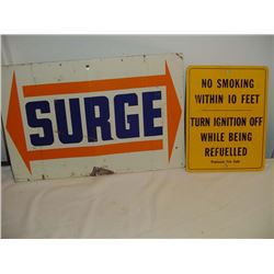 Surge Milkers No Smoking Signs Tin (2) old