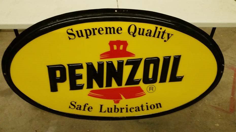 Pennziol Sign Pennzoil Oval Plastic Sign
