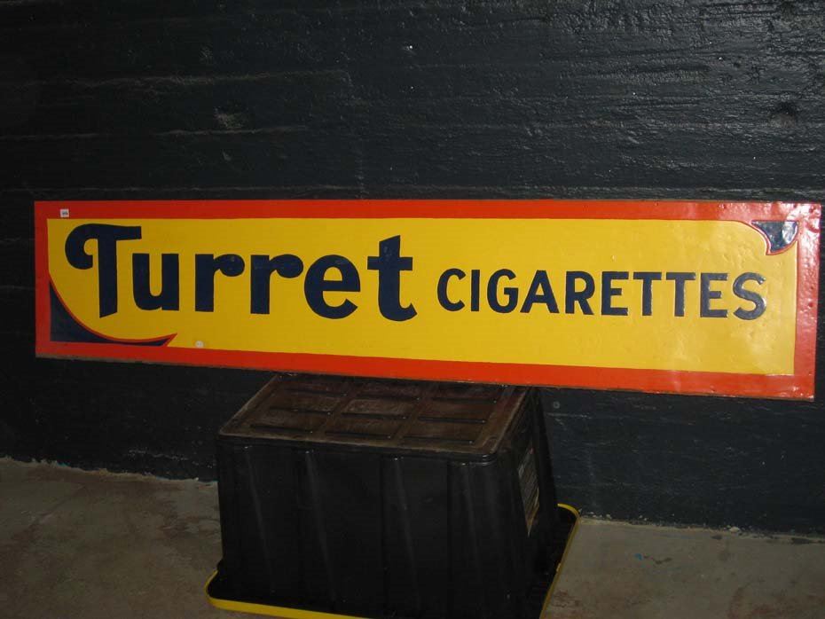 Turret Cigarettes Sign, Repainted