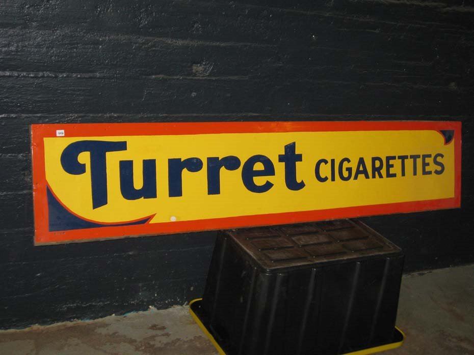 Turret Cigarettes Sign, Repainted