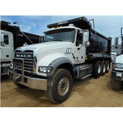 2016 MACK GU713 TRI-AXLE DUMP, VIN/SN:1M2AX07C8GM027283 - 445 HP MACK MP8 ENGINE, MACK T310M 10SPD T