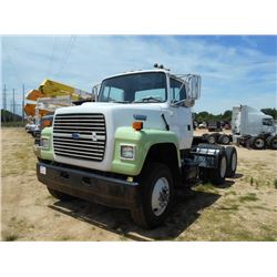 1993 FORD L8000 T/A TRUCK TRACTOR, VIN/SN:1FDYW82E7PVA17086 - FORD DIESEL ENGINE, 8 SPD TRANS, 34K R