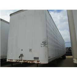 1992 DORSEY AIDT-LSW T/A VAN TRAILER, VIN/SN:1DTV44221NA203245 - 49'6" LONG, BARN DOOR, 255/70R22.5 
