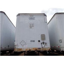 1991 LUFKIN TFV-IPST 53' T/A VAN TRAILER, VIN/SN:1L01A5328M1091208 - BARN DOOR, 295/75R22.5 TIRES ON