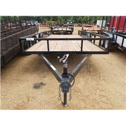 18' T/A UTILITY TRAILER, S/N 001569