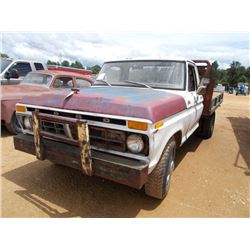 FORD F250 CUSTOM FLATBED TRUCK, - V8 ENGINE, MANUAL TRANS, 10' 6' FLATBED, ODOMETER READING (DOES NO