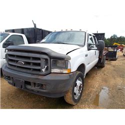 2003 FORD F550 S/A FLATBED TRUCK, VIN/SN:1FDAW56P83EC43725 - POWERSTROKE DIESEL ENGINE, A/T, CREW CA
