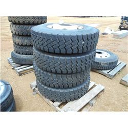 1 LOT (4) 11.00R20 TIRES & RIMS