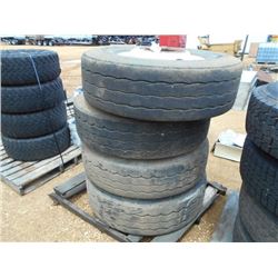 1 LOT (4) 315/80R22.5 TIRES & RIMS