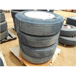 1 LOT (4) 275/80K24.5 TIRES & RIMS
