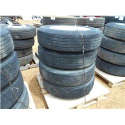 1 LOT (4) 285/75R24.5 TIRES & RIMS