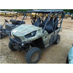 KAWASAKI TERYX 4 V TWIN 4X4 UTV, - WINCH, CANOPY, SOUND SYSTEM, 4 PASSENGER, METER READING 391 HOURS
