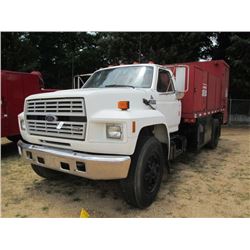 1990 FORD F800 FUEL & LUBE TRUCK, VIN/SN:1FDPK84P9LVA03691 - 7.8L DIESEL ENGINE, 5 SPEED TRANSMISSIO