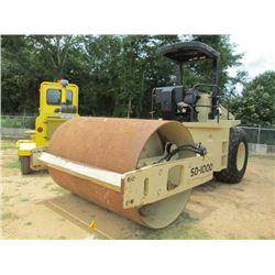 2007 INGERSOLL-RAND SD-100D VIBRATORY ROLLER, VIN/SN:53221 - 84" SMOOTH DRUM, CANOPY, METER READING 