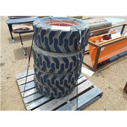 1 LOT (4) 10-16.5 SKID STEER TIRES