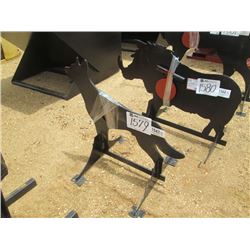 3/8 AR500 STEEL COYOTE SHOOTING TARGET WITH HEART FLAPPER