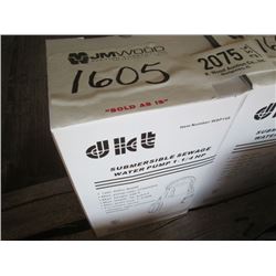 SUBMERSIBLE SEWAGE WATER PUMP, 1 1/4 HP