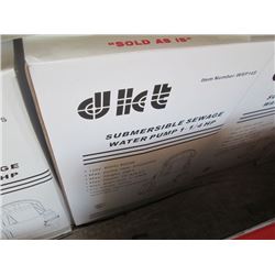 SUBMERSIBLE SEWAGE WATER PUMP, 1 1/4 HP