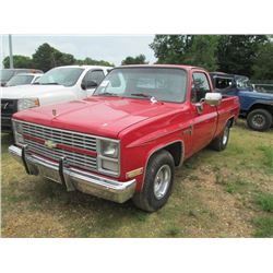1983 CHEVROLET CUSTOM DELUXE PICKUP, VIN/SN:1GCDC14H2DF342793 - FLEETSIDE, SHORT BED, 350HP, GAS ENG