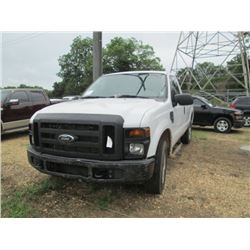 2008 FORD F250 PICKUP, VIN/SN:1FTNF20568EB43139 - GAS ENGINE, AUTO TRANS, ODOMETER READING 242,491 M