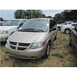 2007 DODGE CARAVAN, VIN/SN:2D4GP44L67R146542 - GAS ENINGE, A/T, ODOMETER READING 222,357 MILES