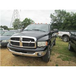 2005 DODGE RAM 2500 4X4 CREW CAB PICKUP, VIN/SN:3D7KS28C35G736355 - CUMMINS ENGINE, A/T, ODOMETER RE