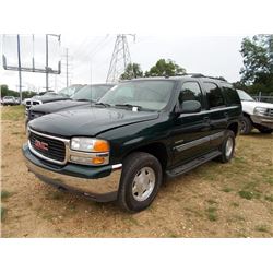 2004 GMC YUKON SUV, VIN/SN:1GKEK13Z24J153841 - 4x4 GAS ENGINE,M A/T, ODOMETER READING 174,875 MILES