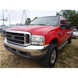 2004 FORD F350 4X4 PICKUP, VIN/SN:1FTSW31P64ED17052 - POWERSTROKE DIESEL ENGINE, CREW CAB, LONG BED,