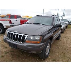 2000 JEEP GRAND CHEROKEE SUV, VIN/SN:1J4G248S5YC402171 - GAS ENGINE, AUTO TRANS, ODOMETER READING 15