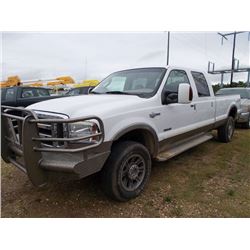 2005 FORD F350 4X4 CREW CAB PICKUP, VIN/SN:1FTWW31P55EC65531 - POWERSTROKE DIESEL ENG, A/T, ODOMETER