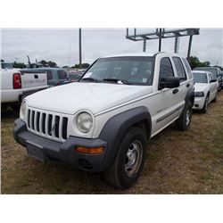 2002 JEEP LIBERY SPORT SUV, VIN/SN:1J4GK48K82W262283 - GAS ENGINE, AUTO TRANS, ODOMETER READING 137,