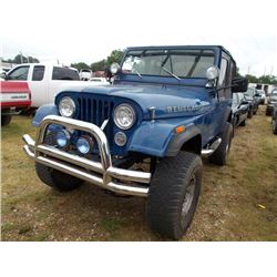 1983 JEEP RENEGADE 4X4, VIN/SN:1JCCN87A8DT071784 - 6 CYL GAS ENG, 5 SPD TRANS, ODOMETER READING 139,