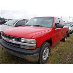 2002 CHEVROLET SILVERADO 1500 EXT CAB 4X4 PICKUP, VIN/SN:1GCEK19V32E279048 - GAS ENGINE, A/T, ODOMET