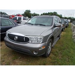 2005 BUICK RAINIER SUV, VIN/SN:5GADS13S352166797 - 4.2L GAS ENG, A/T, ODOMETER READING 168,919 MILES
