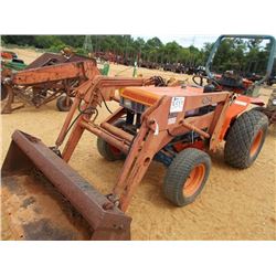 KIOTI KJ3954 FARM TRACTOR, -4X4, 3 PTH, LOADING BUCKET (DOES NOT RUN)