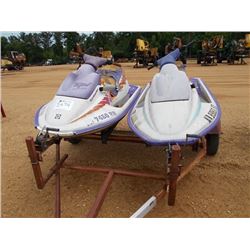 SEA DOO BOMBARDIER (2) WAVE RUNNERS, -W/ SINGLE AXLE TRAILER