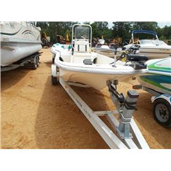 CAROLINA SKIFF JV17 BOAT, HONDA 40 FOUR STROKE OUTBOARD MOTOR, MOTOR GUIDE 12V MOTOR, ALUM S/A TRAIL