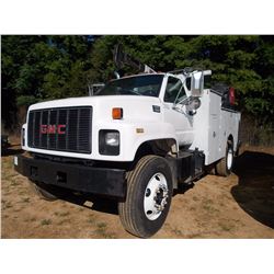 1997 GMC C6500 S/A SERVICE TRUCK, - CAT 3116 ENGINE, 6 SPD TRANS, SERVICE BODY OUTRIGGERS, IMT 6016 