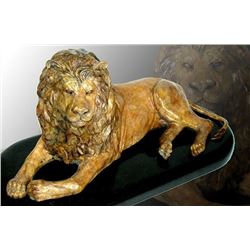 “Peace” - African Lion Bronze by Raj Paul