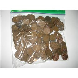 1 POUND OF WHEAT PENNIES APPROX. 150 *UNSEARCHED MIXED DATES & GRADES* WHEAT PENNIES CAME OUT OF SAF